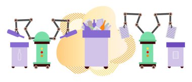 Vektör Robot Çöp Atıkları Geri Dönüşüm Eko