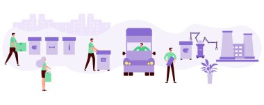 Vektör İnsanlar Robotu Atık Geri Dönüşüm Yansıması Sıralaması