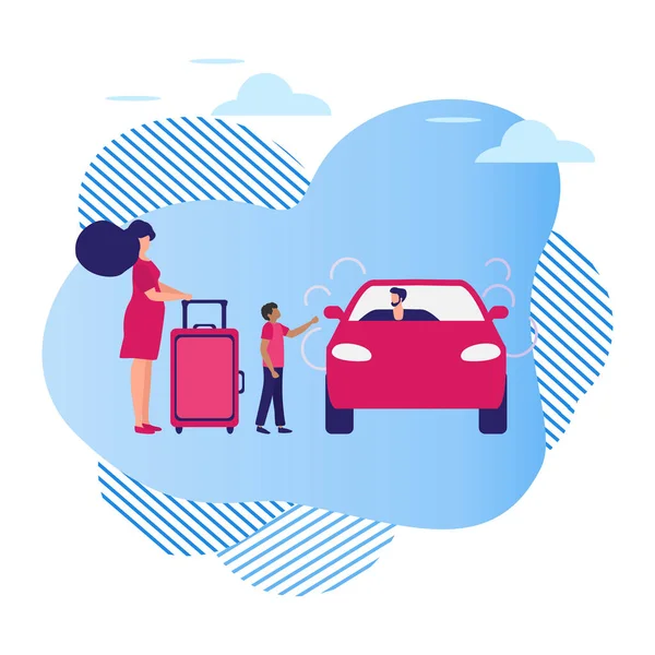 Halkın arabası Taksi Hizmetleri Şehir Taşıma Vektörü