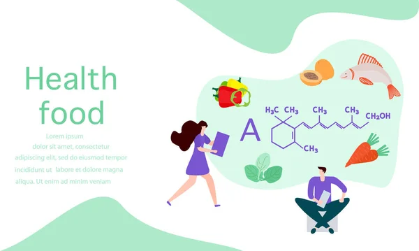 Mensen Gezonde levensstijl, goede voeding Vitamine — Stockvector