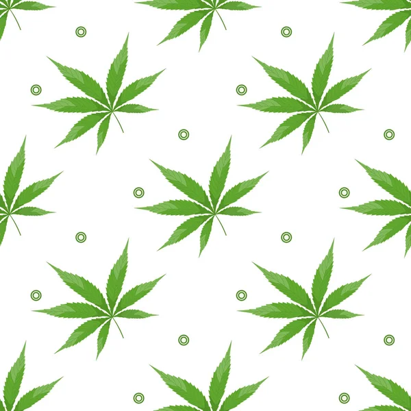 Patrón vectorial planta de hoja de marihuana de cáñamo de cannabis — Archivo Imágenes Vectoriales