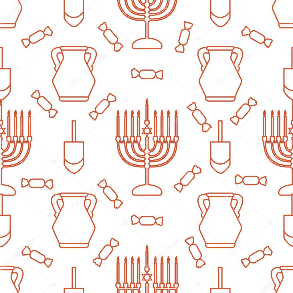 Vector Seamless pattern Hanukkah Jewish holiday