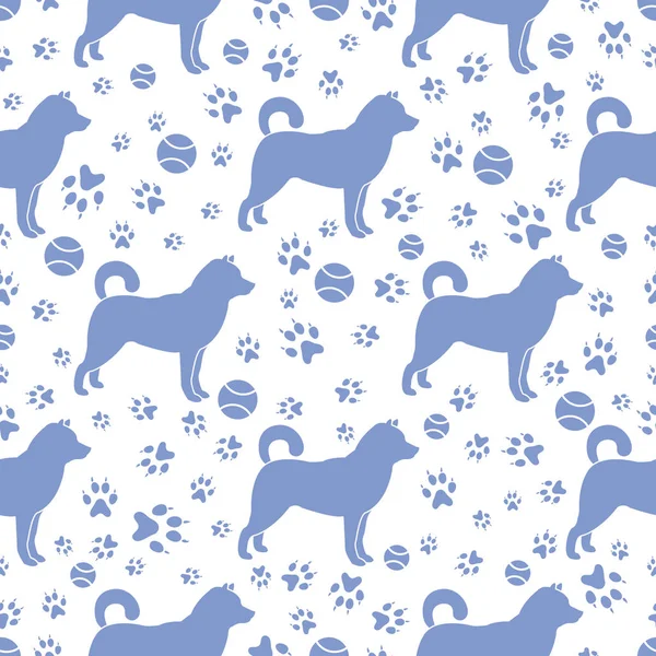 Vector seamless pattern Dog, paw tracks Pet animal