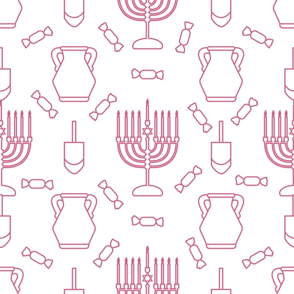 Vector padrão sem costura Hanukkah feriado judeu — Vetor de Stock