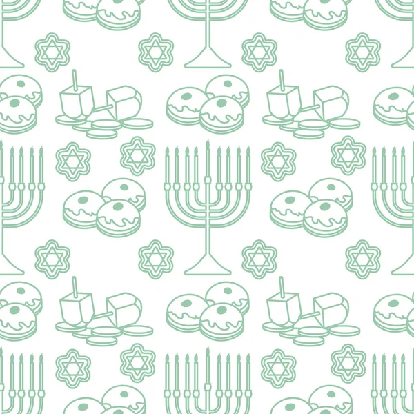Vektor nahtloses Muster Chanukka jüdischer Feiertag — Stockvektor