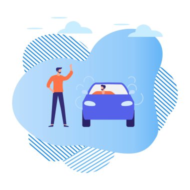 Halkın arabası Taksi Hizmetleri Şehir Taşıma Vektörü