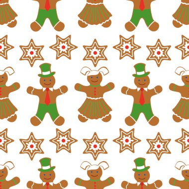 Noel, Yeni Yıl 2020 desen Gingerbread adam