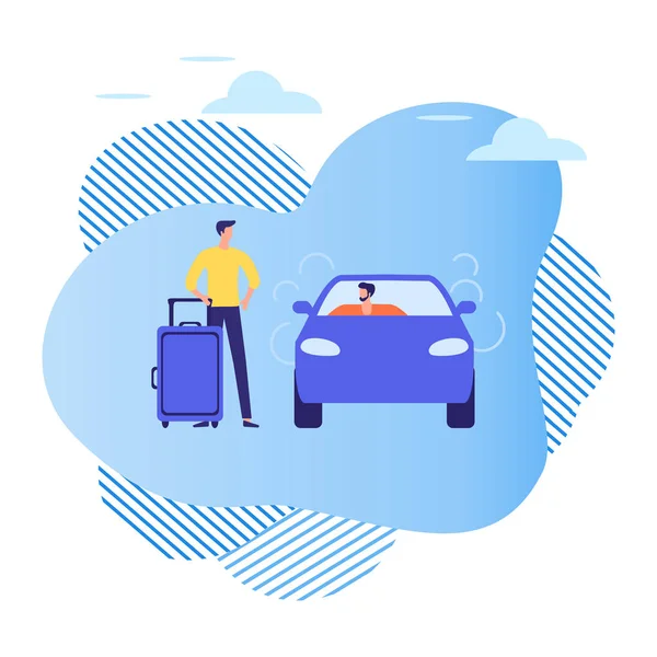 Személyautó Taxi szolgáltatás Városi közlekedés Vector — Stock Vector