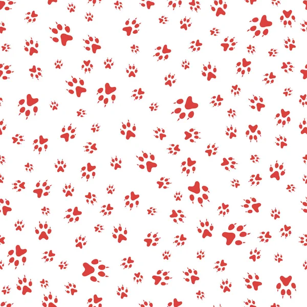 Seamless pattern Dog paw tracks Animal background