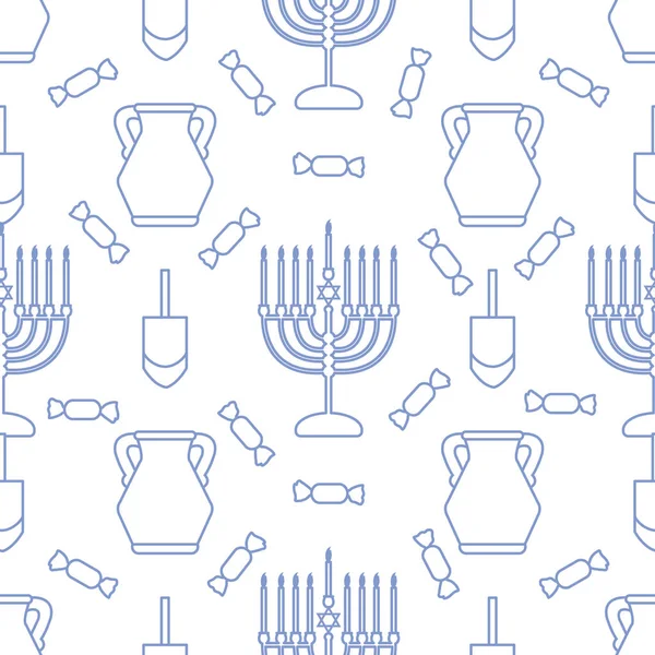Διάνυσμα Απρόσκοπτη μοτίβο Hanukkah Εβραϊκή γιορτή — Διανυσματικό Αρχείο