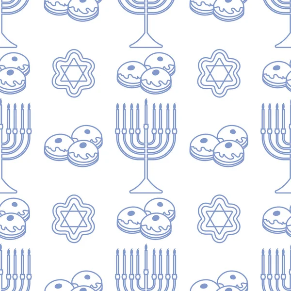 Vector patrón sin costura Hanukkah fiesta judía — Archivo Imágenes Vectoriales