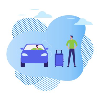 Halkın arabası Taksi Hizmetleri Şehir Taşıma Vektörü