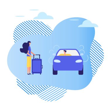 Halkın arabası Taksi Hizmetleri Şehir Taşıma Vektörü