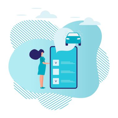 İnsanlar akıllı telefon uygulaması taksi servisi arabası sipariş ediyor.