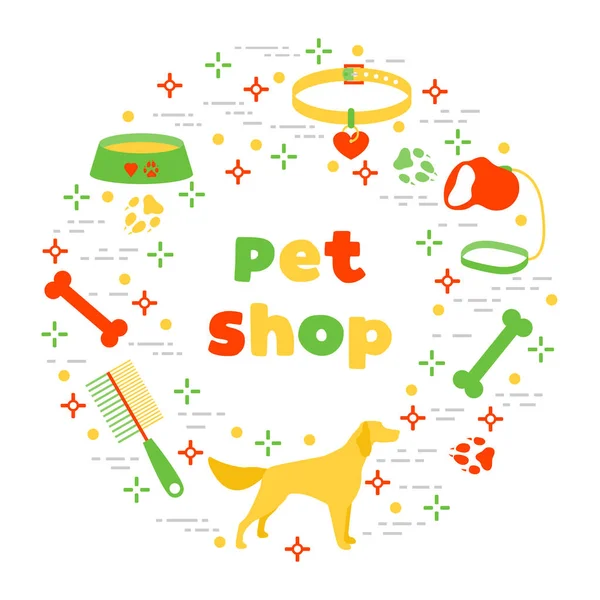 Vector Pet shop, vet, abrigo Rastreamentos para cães — Vetor de Stock