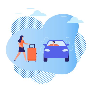 Halkın arabası Taksi Hizmetleri Şehir Taşıma Vektörü