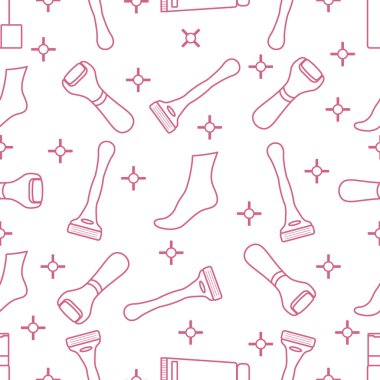 Vektör Deseni Tıraş Saç Eksikliği Cilt Bakımı