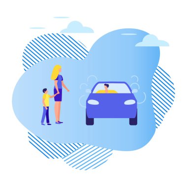 Halkın arabası Taksi Hizmetleri Şehir Taşıma Vektörü