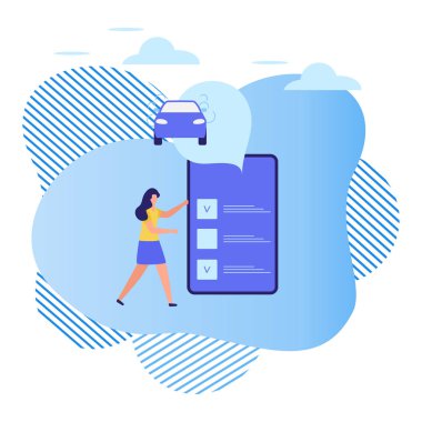 İnsanlar akıllı telefon uygulaması sipariş ediyor. Taksi kiralama servisi.