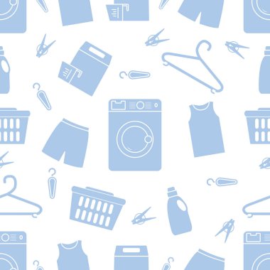 Vektör Desenli Çamaşır Servisi Çamaşır Yıkama