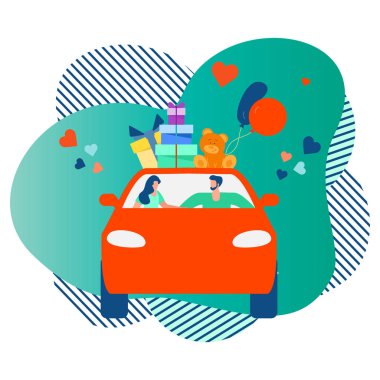 Vektör Yeni Yıl Noel 'i İnsanların hediyesi