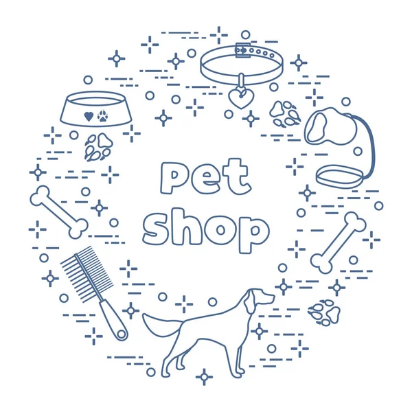 Vector Pet shop, vet, abrigo Rastreamentos para cães — Vetor de Stock