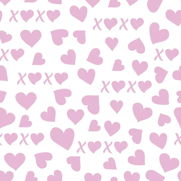 Vector seamless pattern Valentine's Day Love Heart — 스톡 벡터