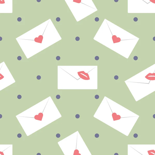 Vector seamless pattern Valentine 's Day Letter — стоковый вектор