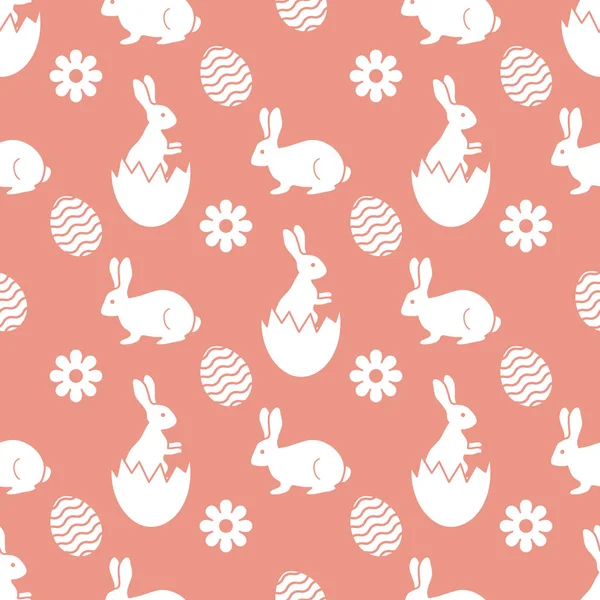 Pattern Happy Easter Bunny egg Festive Holiday — Stock Vector