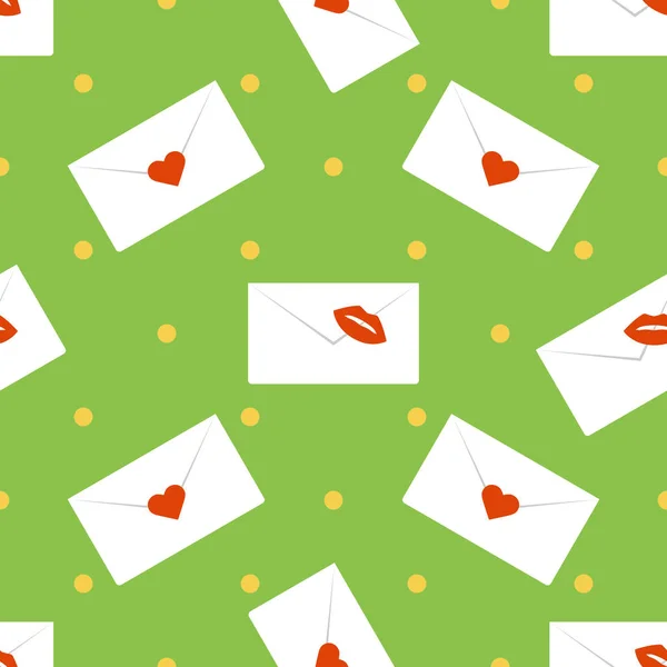 Vector seamless pattern Valentine's Day Letter — 스톡 벡터