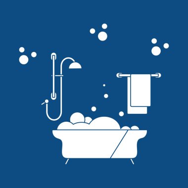 Vector Banyo Banyo Küvet Duş Yıkama, Banyo