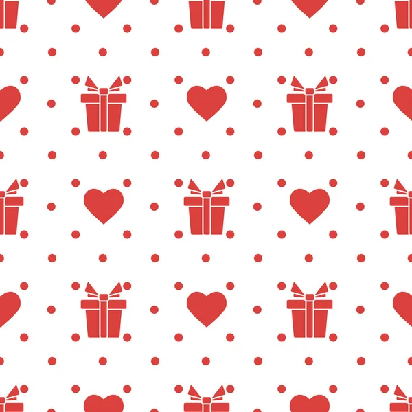 Modèle vectoriel sans couture Valentine's Day Gift Heart — Image vectorielle