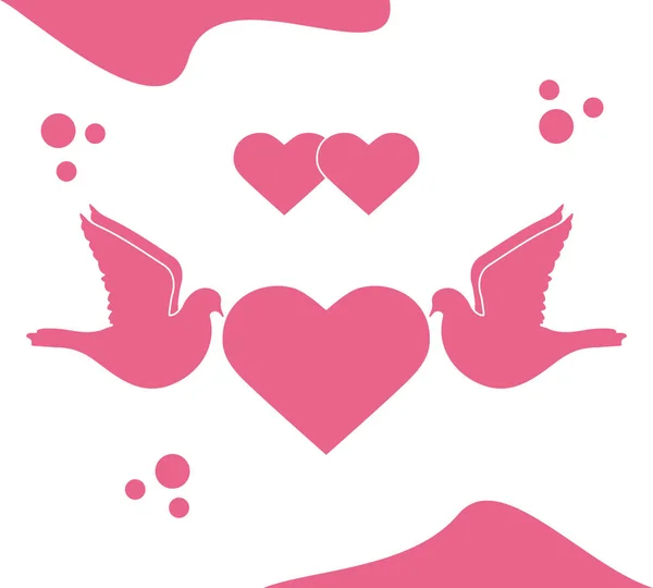 Vector Dove corazón San Valentín boda amor — Vector de stock