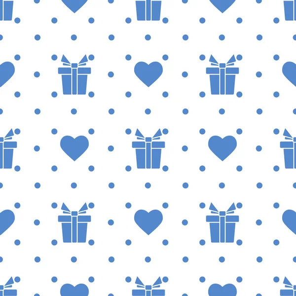 Vector seamless pattern Valentine 's Day Gift Heart — стоковый вектор