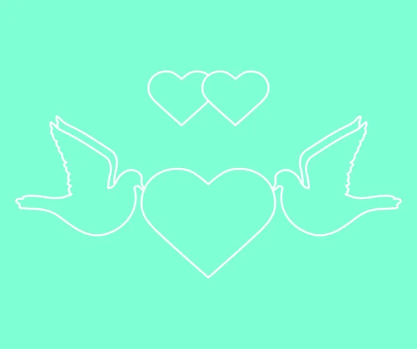 Vector Dove corazón San Valentín boda amor — Vector de stock