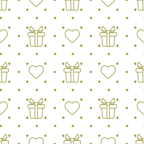 Vector seamless pattern Valentine's Day Gift Heart — 스톡 벡터