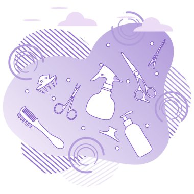 Vektör Berber Dükkanı Güzellik Kuaförü Aracı