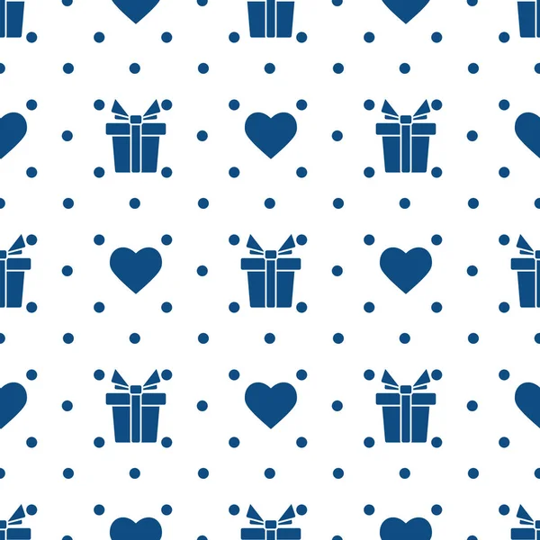 Vector seamless pattern Valentine 's Day Gift Heart — стоковый вектор