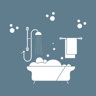 Vector Banyo Banyo Küvet Duş Yıkama, Banyo