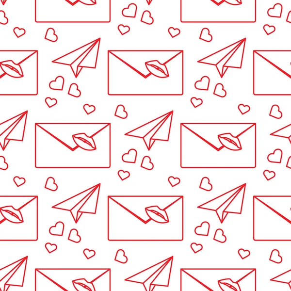 Vector seamless pattern Valentine 's Day Letter — стоковый вектор