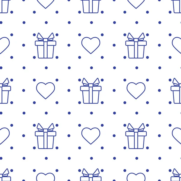 Vector seamless pattern Valentine 's Day Gift Heart — стоковый вектор