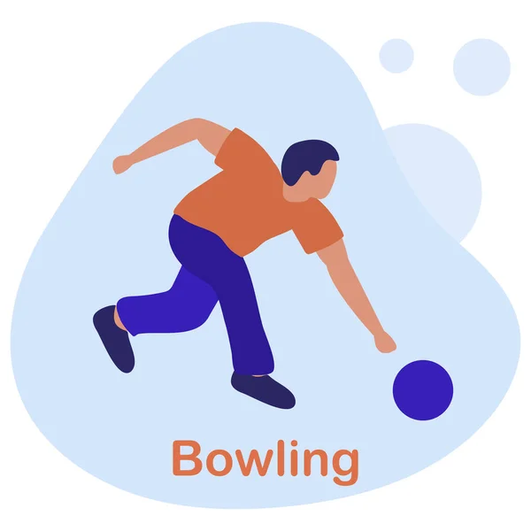 Illustrazione Vettoriale Gente Gioca Bowling Bowling Club Center Tema Player — Vettoriale Stock