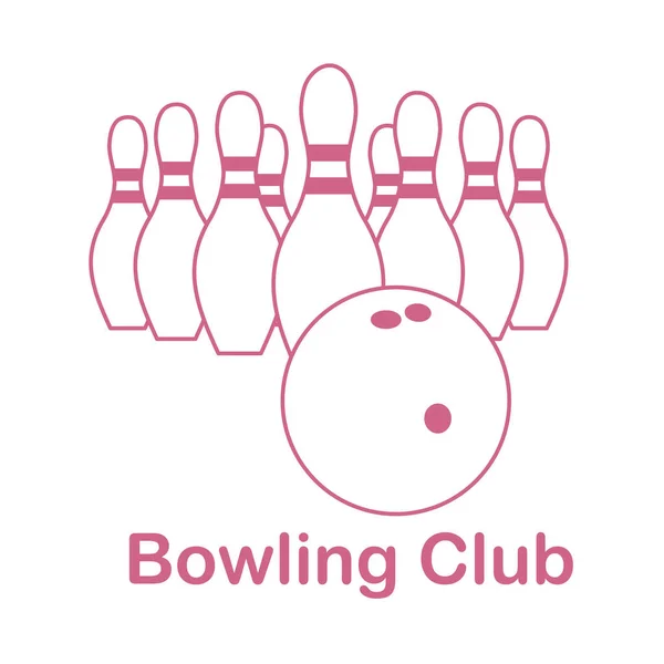 Vektor Illusztráció Bowling Csapok Labda Fehér Háttér Bowling Klub Sport — Stock Vector