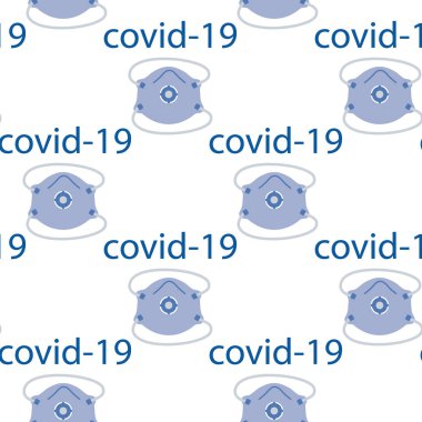 Vektör desensiz Çin Coronavirüsü 2019-nCoV Illustration COVID-19, koruyucu tıbbi maske. İnternet sitesi için patojen solunum yolu Çin koronavirüsü SARS Salgın Tasarımı, yazdırma