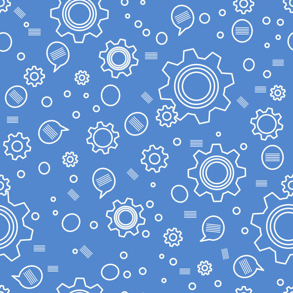 Vector industry seamless pattern Illustration with gear, cog wheel. Mechanical background. Teamwork, communication concept. Engineering development. Design wrapping, fabric, print