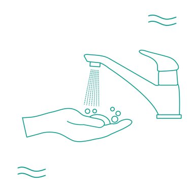 Vector Illustration Chinese coronavirus COVID-19 Virüs Virüsü Virüsü 2019-nCoV koruma ve enfeksiyon önleme el yıkama. Sağlık, İlaç Patojen Solunum Çin Virüsü SARS Tasarım web sitesi