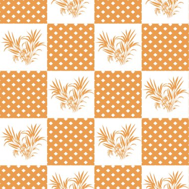 Ev bitkisiyle vektör aralıksız desen. Çiçek. Ev ve iç mekan için yeşil doğal dekor. Moda geçmişi. Paket, kumaş, baskı için tasarım