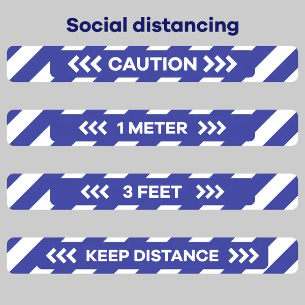 Illustration Vectorielle Gardez Vos Distances Distance Sociale Coronavirus Chinois Covid — Image vectorielle