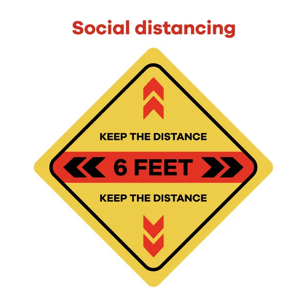 Illustration Vectorielle Gardez Vos Distances Distance Sociale Coronavirus Chinois Covid — Image vectorielle