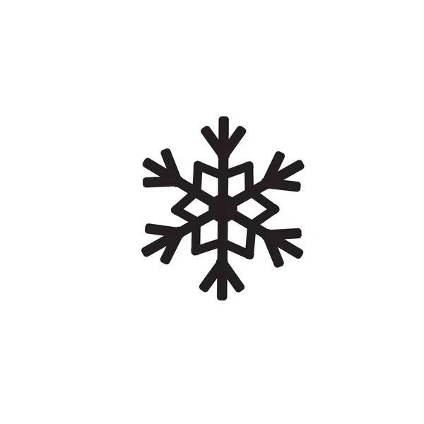 Icono de copo de nieve negro . — Vector de stock